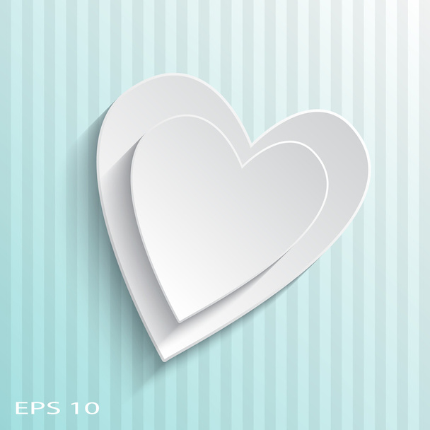 Paper heart. Striped background. Vector symbol. - Vector, Image