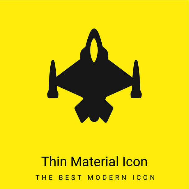 Air Force Avion minimaliste jaune vif icône matérielle - Vecteur, image
