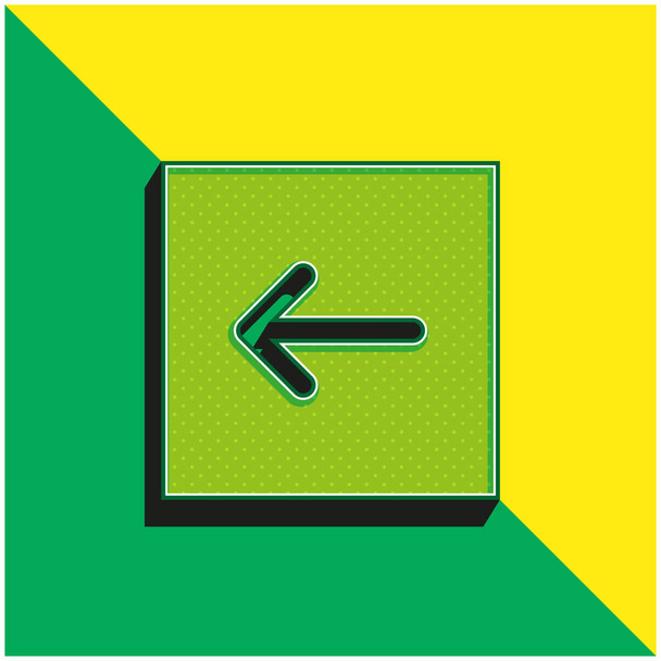 Back Arrow Green and yellow modern 3d vector icon - Вектор, зображення