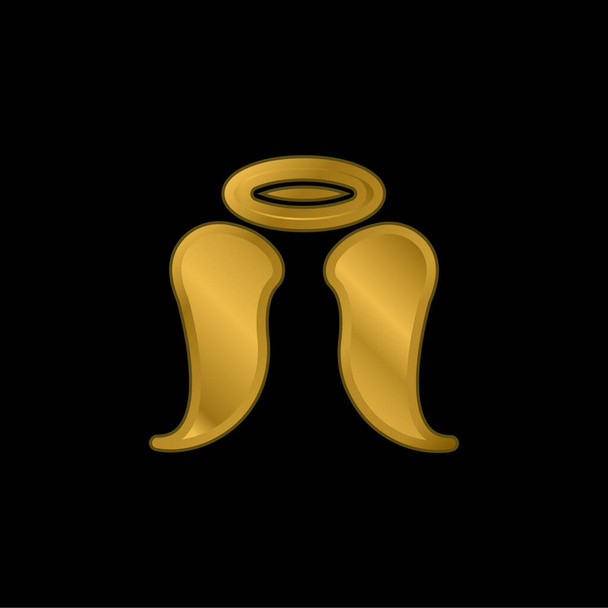 Melek altın kaplama metalik simge veya logo vektörü - Vektör, Görsel