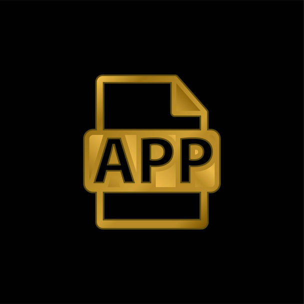 Archivo APP Símbolo chapado en oro icono metálico o logo vector - Vector, imagen