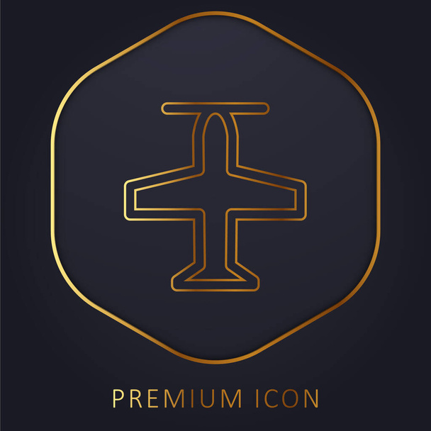 Airscrew linha dourada logotipo premium ou ícone - Vetor, Imagem