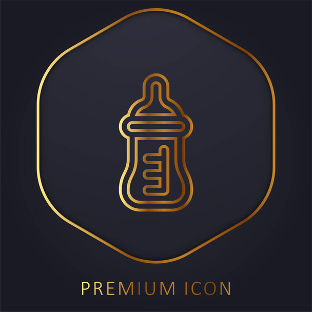 Baby Bottle золотая линия премиум логотип или значок - Вектор,изображение