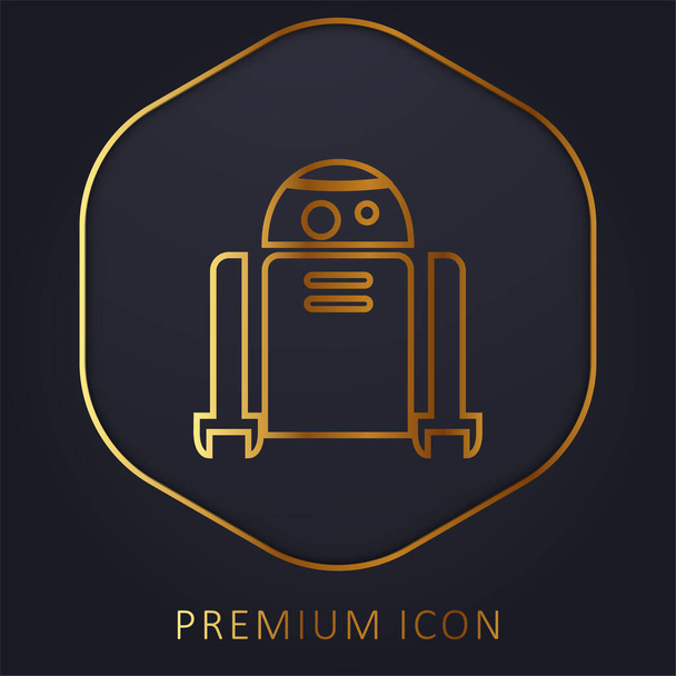 Android Robot golden line premium logo or icon - Vector, Image