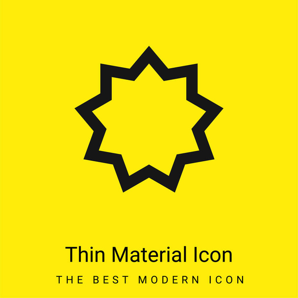 Bah mínimo ícone material amarelo brilhante - Vetor, Imagem