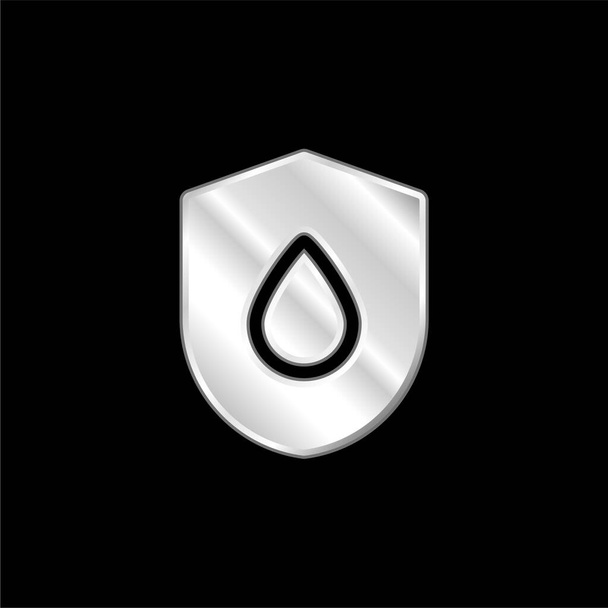 Blood Drop postříbřená kovová ikona - Vektor, obrázek