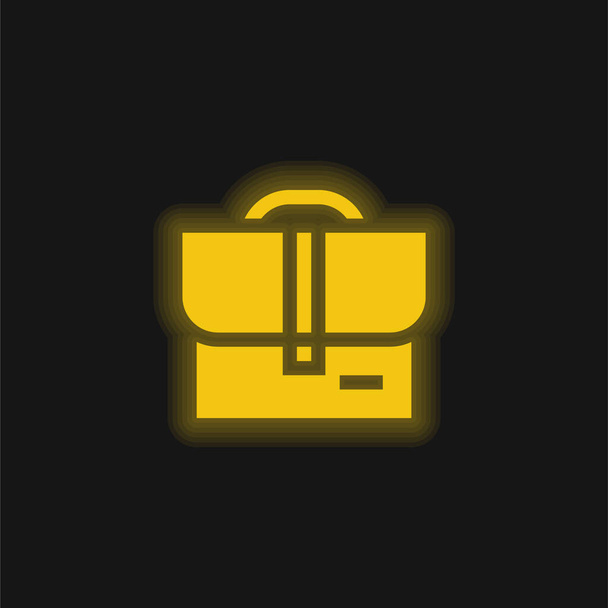 Zacskó sárga izzó neon ikon - Vektor, kép
