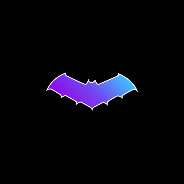 Morcego em tamanho médio Variante silhueta ícone de vetor gradiente azul - Vetor, Imagem