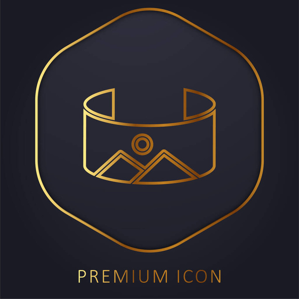 360 Bild goldene Linie Premium-Logo oder Symbol - Vektor, Bild