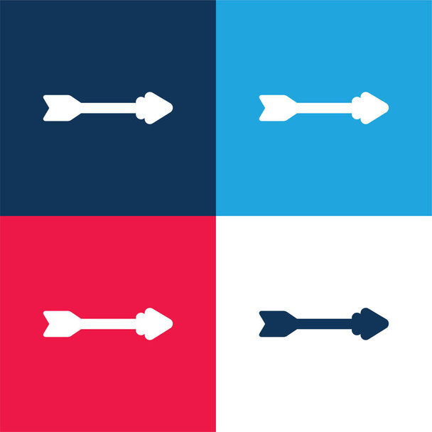 Βέλος μπλε και κόκκινο τέσσερα χρώμα ελάχιστο σύνολο εικονιδίων - Διάνυσμα, εικόνα