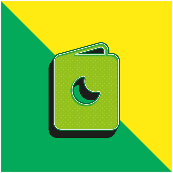 Bebek Kitabı Yeşil ve Sarı 3D vektör simgesi logosu - Vektör, Görsel