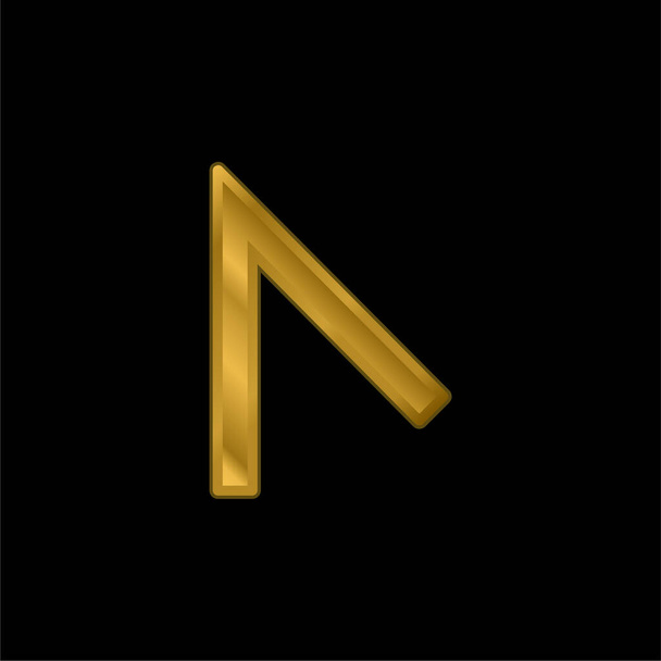 Ancla chapado en oro icono metálico o logotipo vector - Vector, Imagen