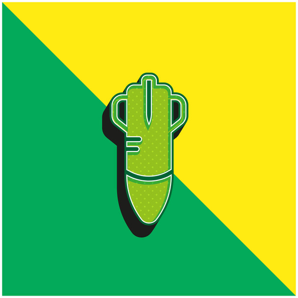 Bombe Logo vectoriel 3D moderne vert et jaune - Vecteur, image