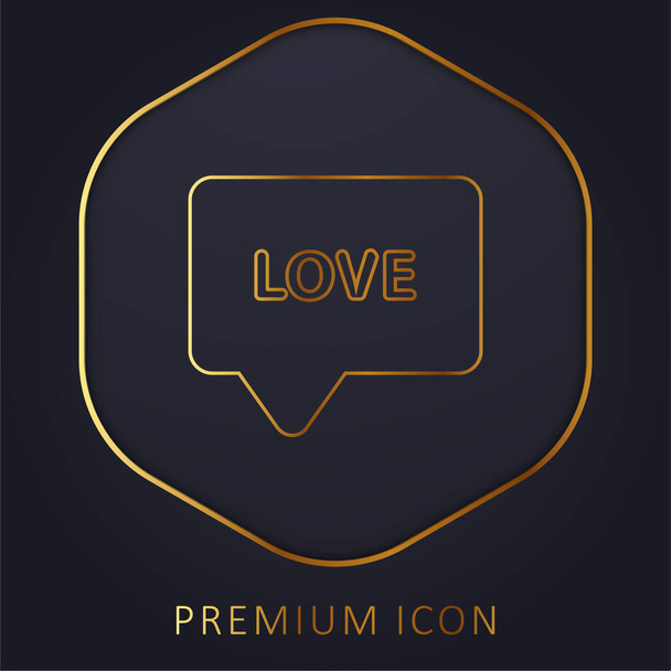 Balloon golden line premium logo or icon - Vector, Image