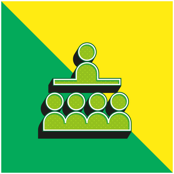 Audiencia verde y amarillo moderno logotipo icono del vector 3d - Vector, Imagen