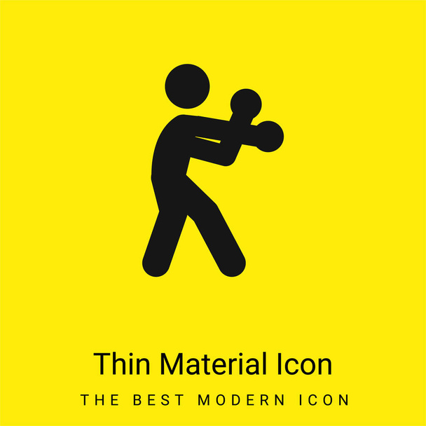 Boxing Sylwetka minimalna jasnożółta ikona materiału - Wektor, obraz