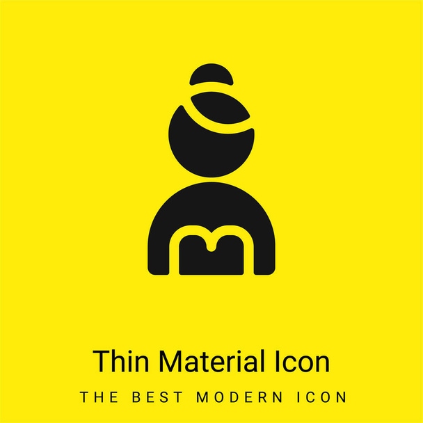 Ballerina minimal bright yellow material icon - Vector, Image