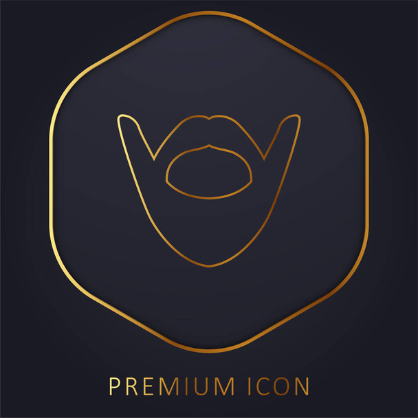 Barba linea dorata logo premium o icona - Vettoriali, immagini
