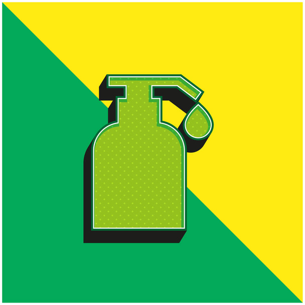 Aceite Corporal Verde y amarillo moderno 3d vector icono logotipo - Vector, imagen