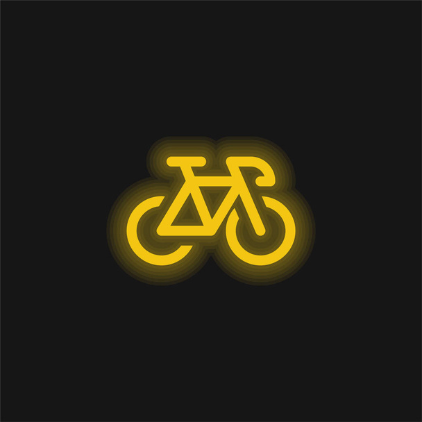 Bike κίτρινο λαμπερό νέον εικονίδιο - Διάνυσμα, εικόνα