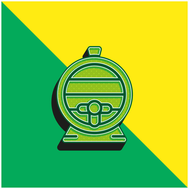 Barrel Groen en geel modern 3D vector icoon logo - Vector, afbeelding