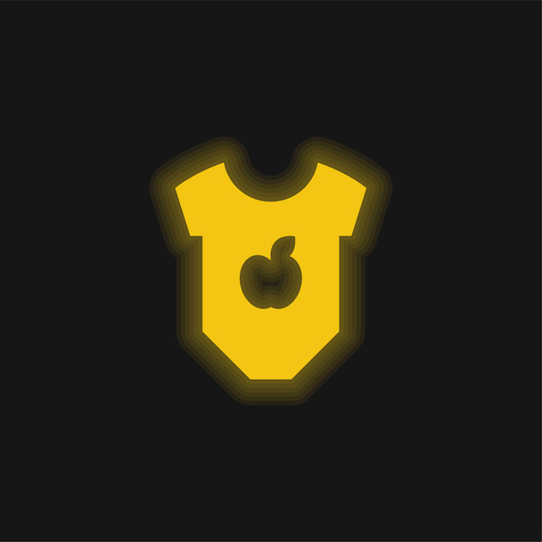 Body yellow glowing neon icon - Vector, Image