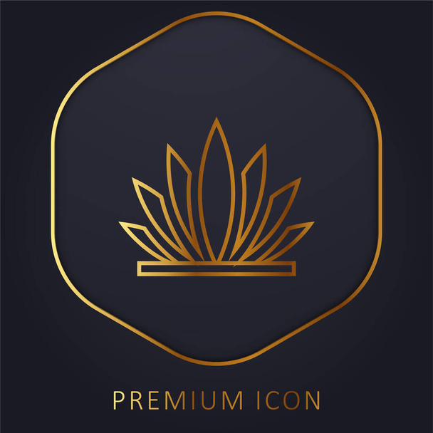 Logotipo o icono premium de la línea dorada Agave - Vector, imagen