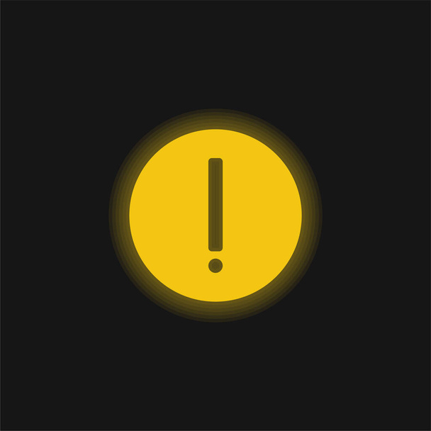Figyelem sárga izzó neon ikon - Vektor, kép