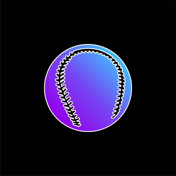 Icône vectorielle dégradée bleue boule de baseball noire - Vecteur, image