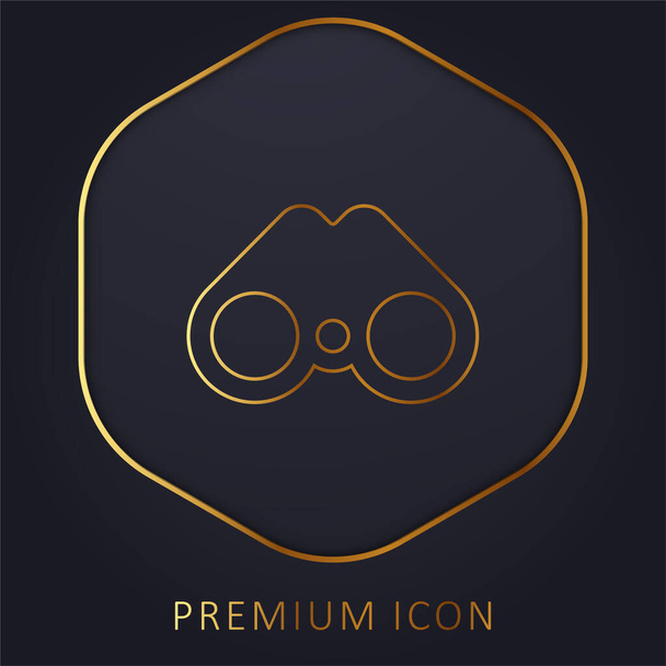 Золота лінія бінокля логотип або значок преміум-класу
 - Вектор, зображення