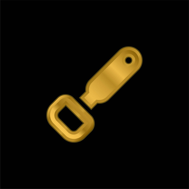Пляшка Відкривач Золотий металевий значок або вектор логотипу
 - Вектор, зображення
