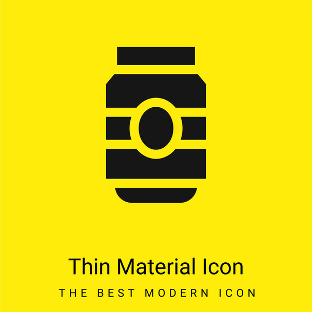 Bier Kan minimaal helder geel materiaal icoon - Vector, afbeelding
