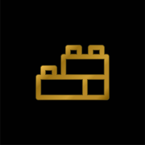 Bloki złocone metaliczna ikona lub wektor logo - Wektor, obraz