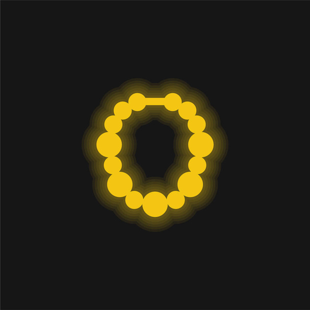 Perline giallo incandescente icona al neon - Vettoriali, immagini