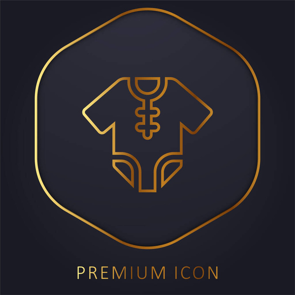 Baby Clothes golden line premium logo or icon - Vector, Image