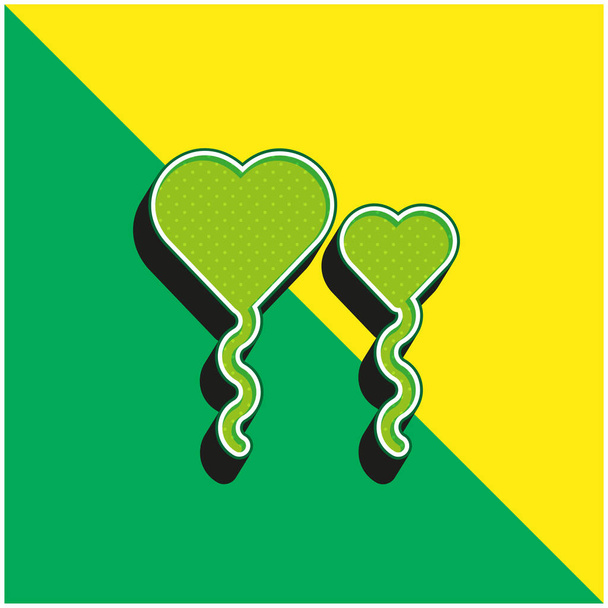 風船緑と黄色の現代的な3Dベクトルアイコンのロゴ - ベクター画像