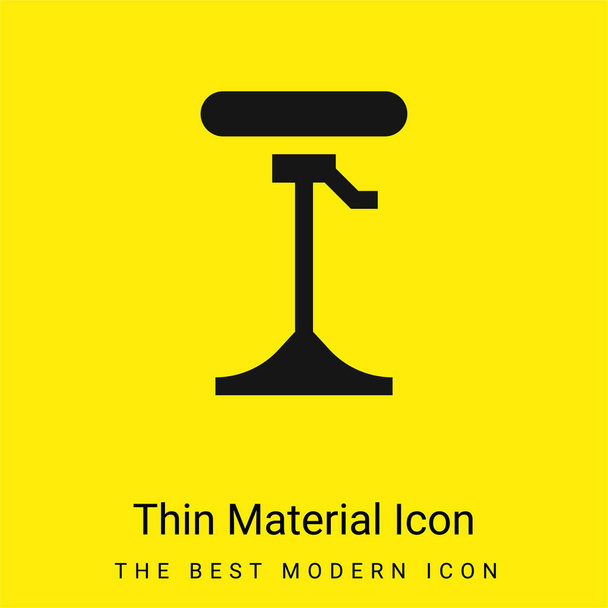Taburete de bar mínimo icono de material amarillo brillante - Vector, Imagen