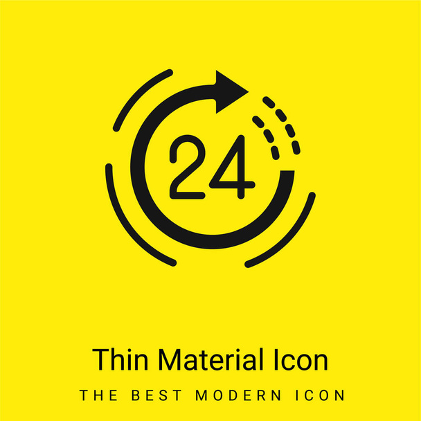 24 hodin minimální jasně žlutý materiál ikona - Vektor, obrázek