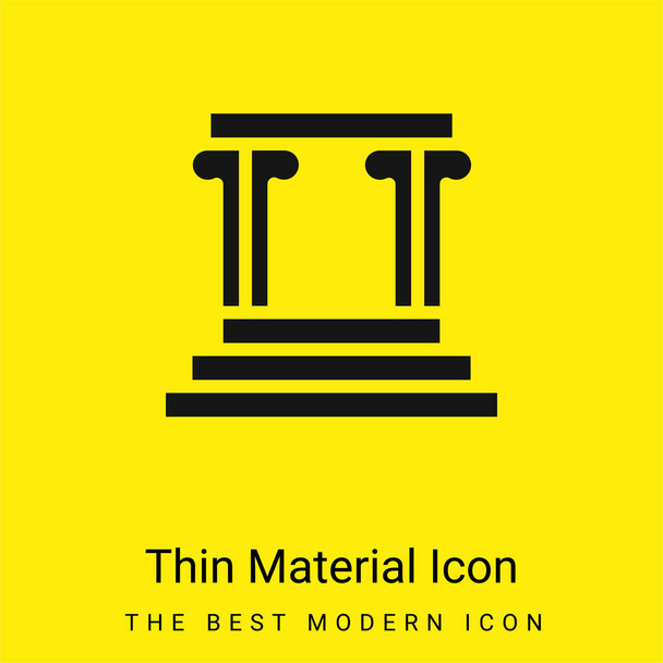 Arco mínimo icono de material amarillo brillante - Vector, imagen