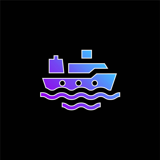Barco azul gradiente vector icono - Vector, Imagen