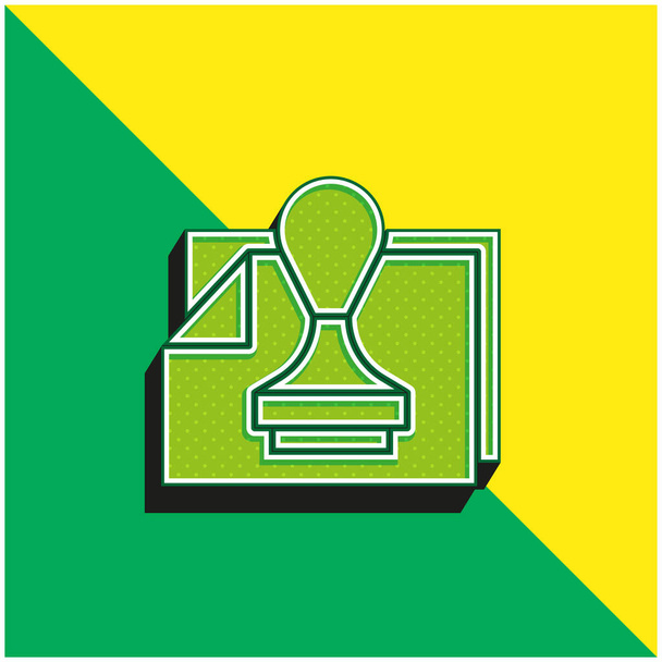 Goedkeuren Groen en geel moderne 3D vector pictogram logo - Vector, afbeelding