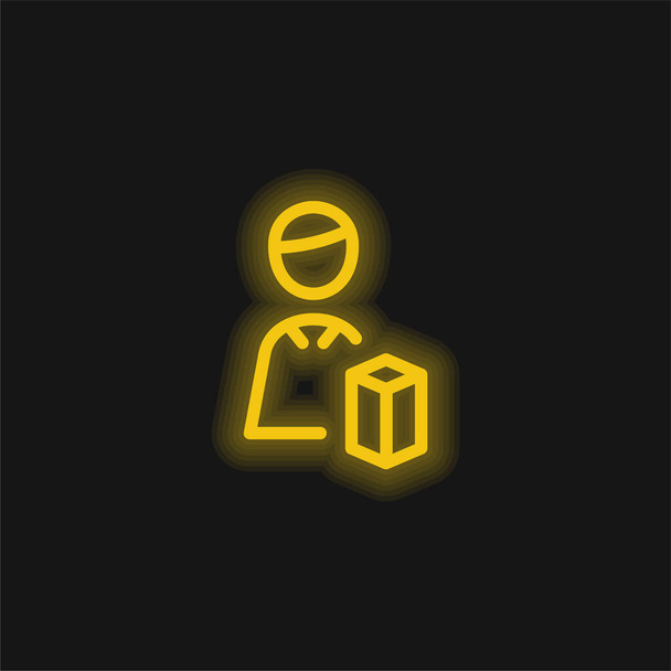 Архітектор жовтий сяючий неоновий значок
 - Вектор, зображення