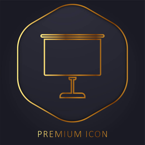 Pizarras línea dorada logotipo premium o icono - Vector, imagen