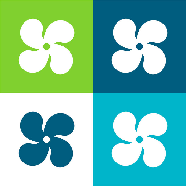 Ac Set di icone minime a quattro colori piatti - Vettoriali, immagini