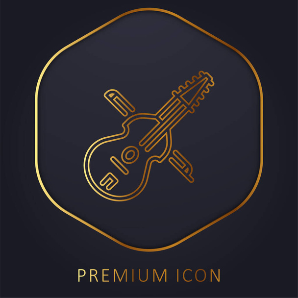 Logo o icono premium de línea dorada Barytone - Vector, Imagen
