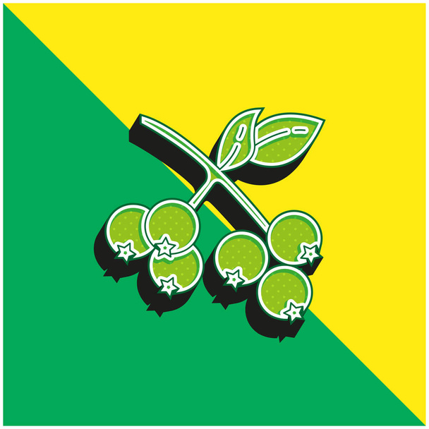 Bagas Verde e amarelo moderno logotipo vetor 3d ícone - Vetor, Imagem