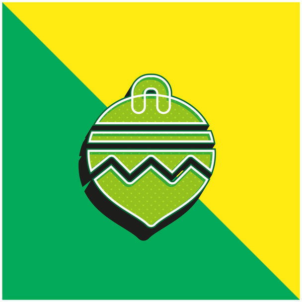 Bola verde y amarillo moderno vector 3d icono del logotipo - Vector, Imagen