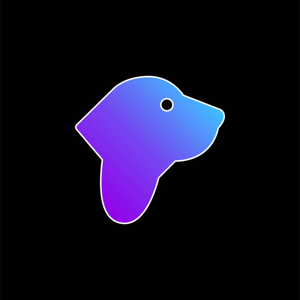 Basset Hound icône vectorielle de dégradé bleu - Vecteur, image