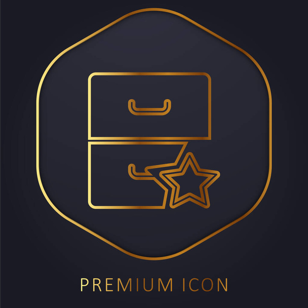 Archív arany vonal prémium logó vagy ikon - Vektor, kép