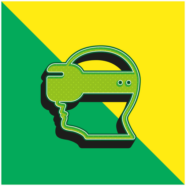 Ar Bril Groen en geel modern 3D vector icoon logo - Vector, afbeelding